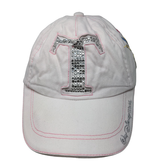 Walt Disney World Girls Strapback Hat Pink Embroidered Tinkerbell Rhinestones - Picture 1 of 7